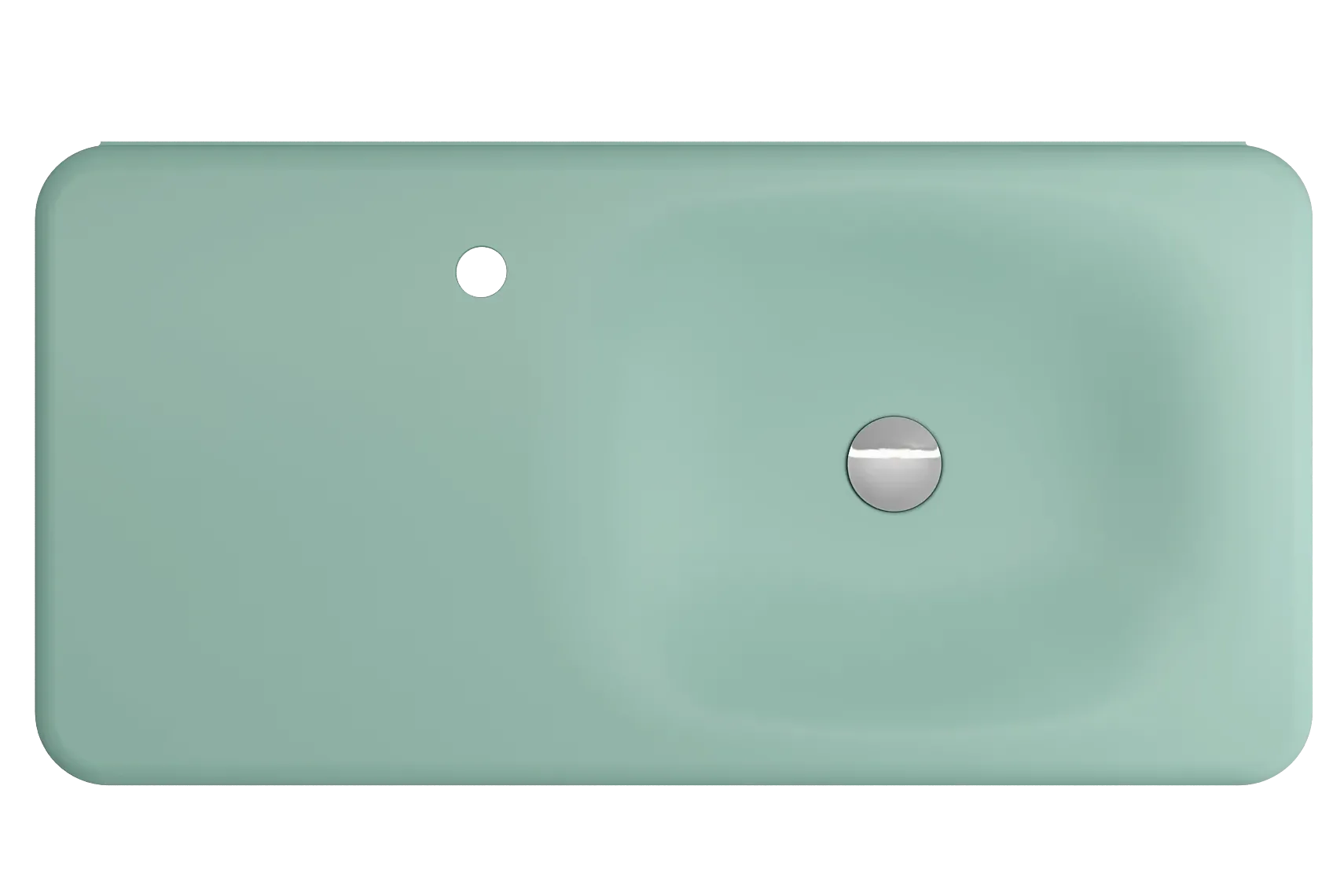 BOCCHI Fenice 36" Rectangle Wallmount Fireclay Bathroom Sink, Matte Mint Green, Single Faucet Hole, 1490-033-0126