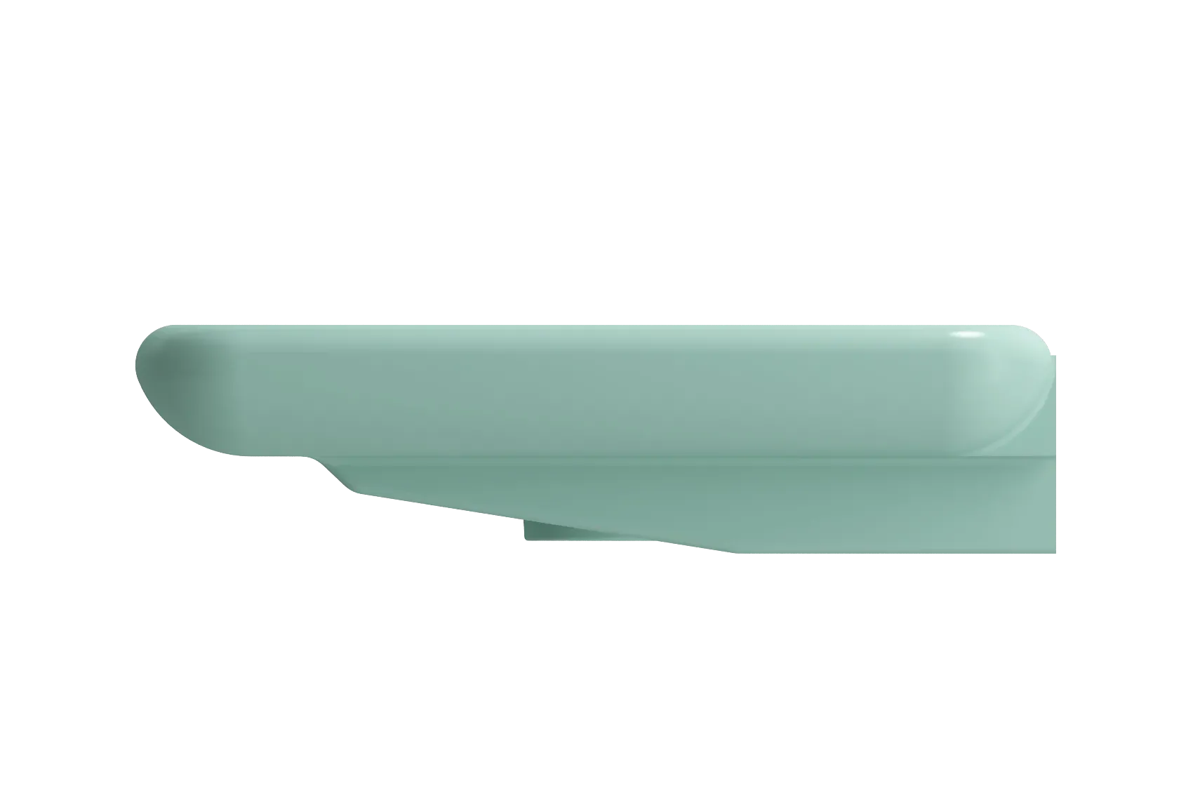 BOCCHI Fenice 36" Rectangle Wallmount Fireclay Bathroom Sink, Matte Mint Green, Single Faucet Hole, 1490-033-0126