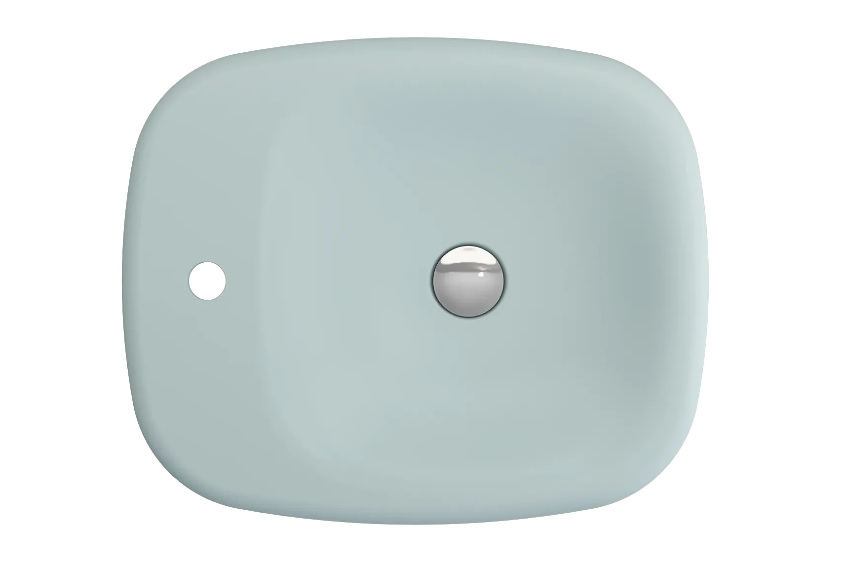 BOCCHI Fenice 22" Rectangle Vessel Fireclay Bathroom Sink, Matte Ice Blue, Single Faucet Hole, 1489-029-0126