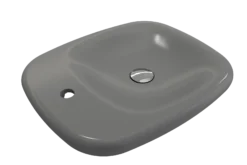 BOCCHI Fenice 22" Rectangle Vessel Fireclay Bathroom Sink, Matte Gray, Single Faucet Hole, 1489-006-0126
