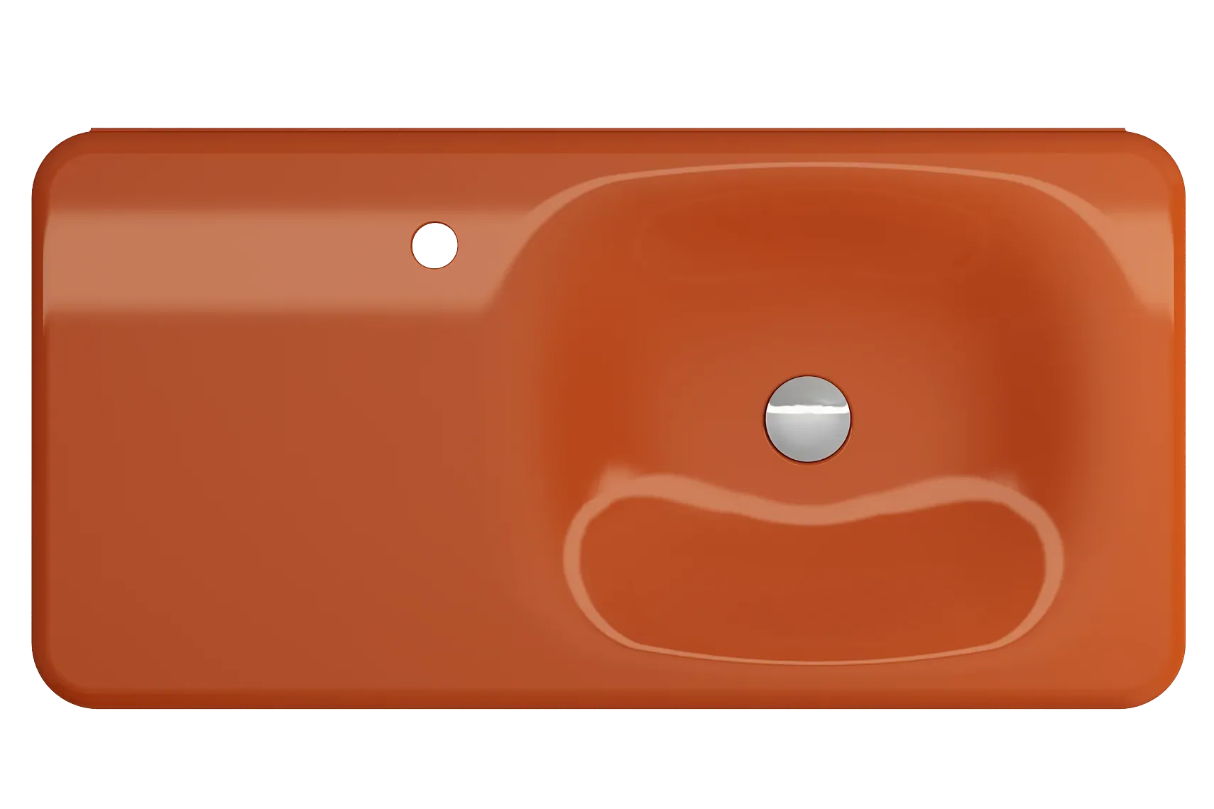 BOCCHI Fenice 36" Rectangle Wallmount Fireclay Bathroom Sink, Orange, Single Faucet Hole, 1490-012-0126