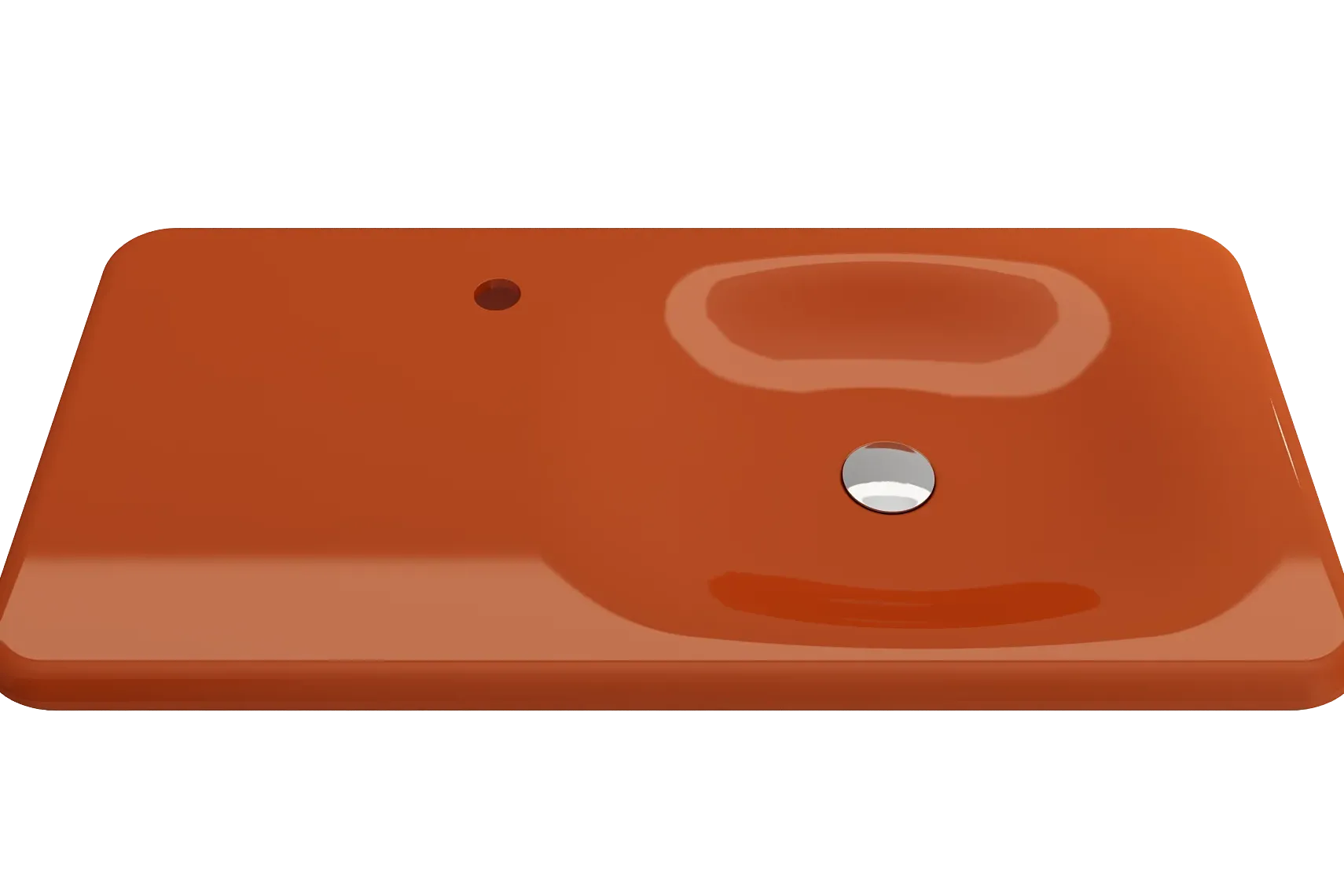 BOCCHI Fenice 36" Rectangle Wallmount Fireclay Bathroom Sink, Orange, Single Faucet Hole, 1490-012-0126