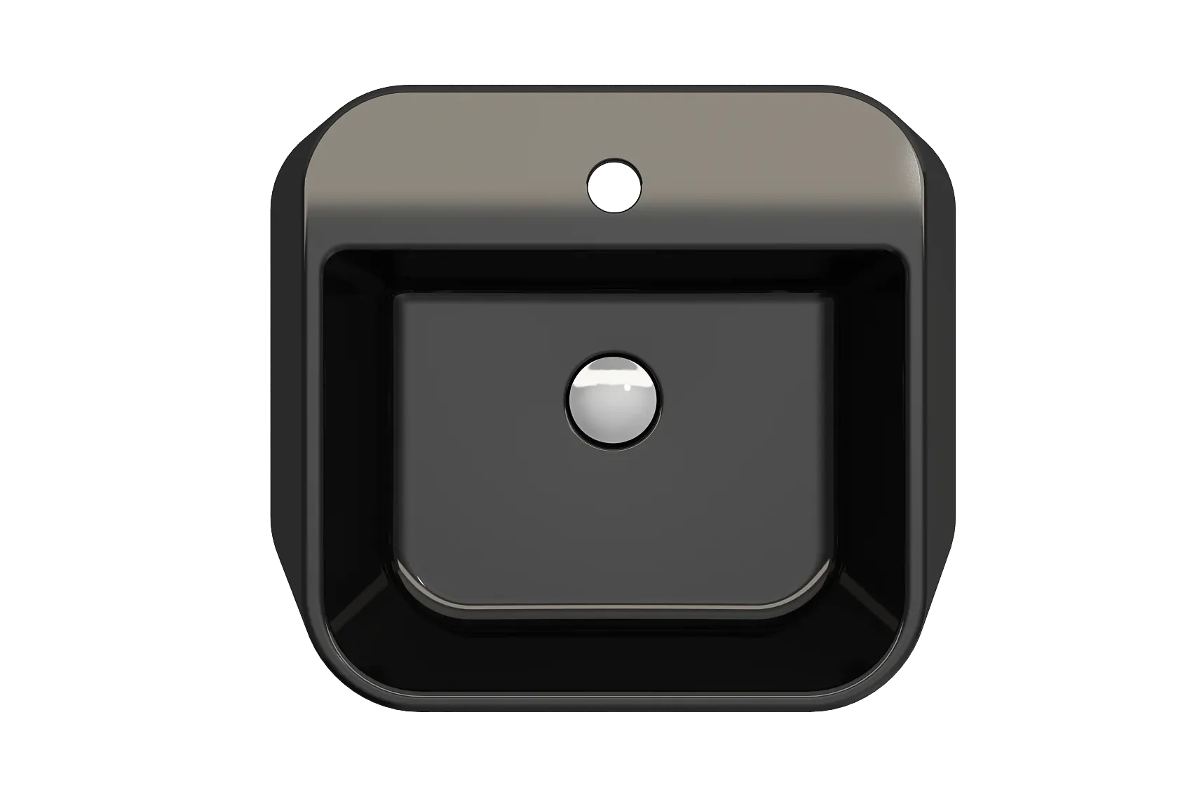 BOCCHI Firenze 20" Rectangle Vessel Fireclay Bathroom Sink, Black, Single Faucet Hole, 1074-005-0126