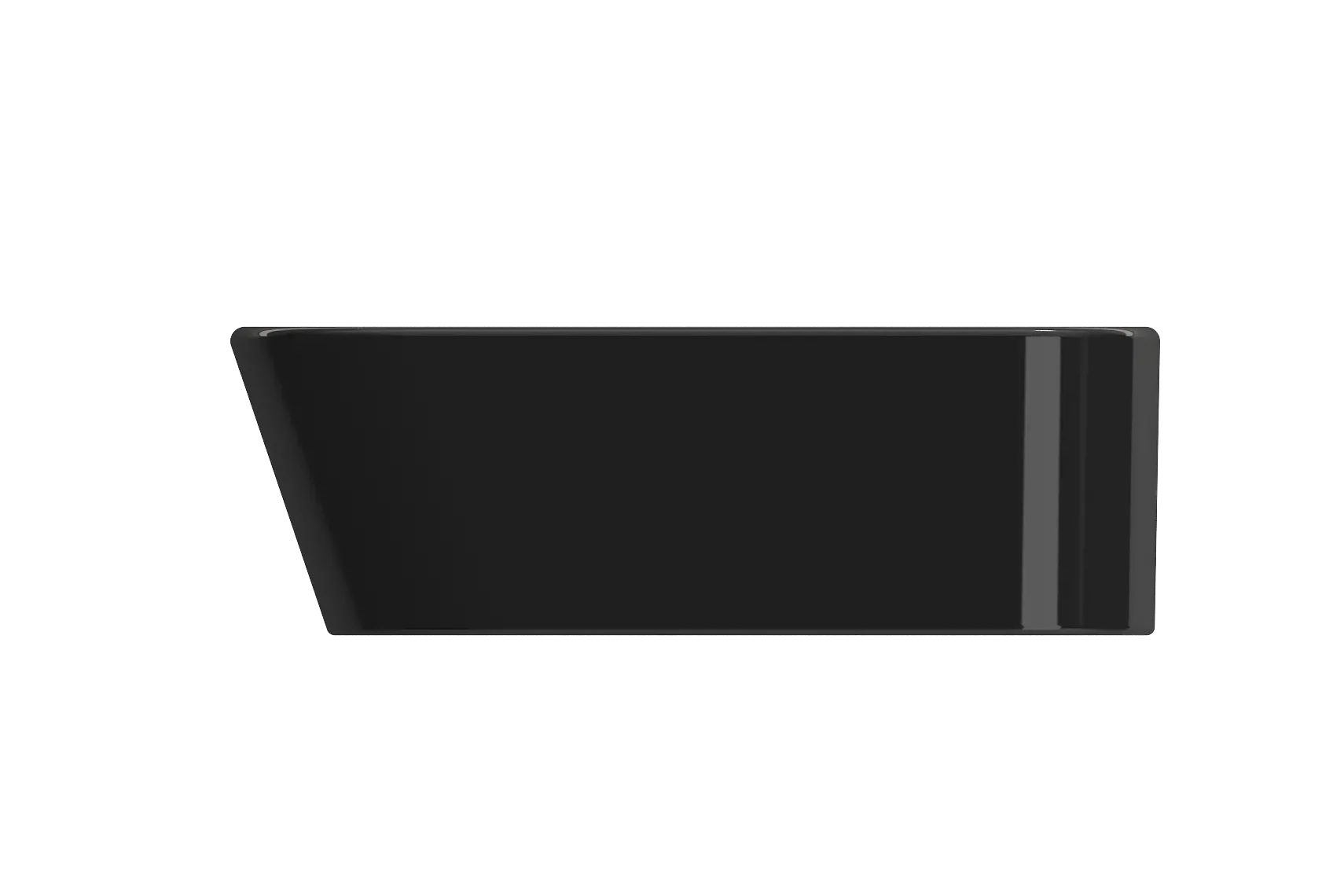 BOCCHI Firenze 20" Rectangle Vessel Fireclay Bathroom Sink, Black, Single Faucet Hole, 1074-005-0126