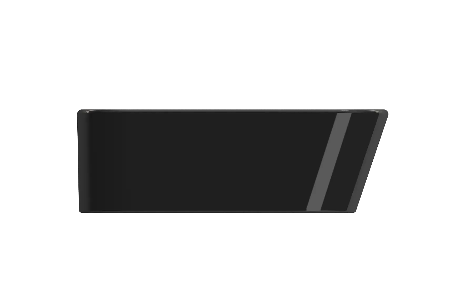 BOCCHI Firenze 20" Rectangle Vessel Fireclay Bathroom Sink, Black, Single Faucet Hole, 1074-005-0126