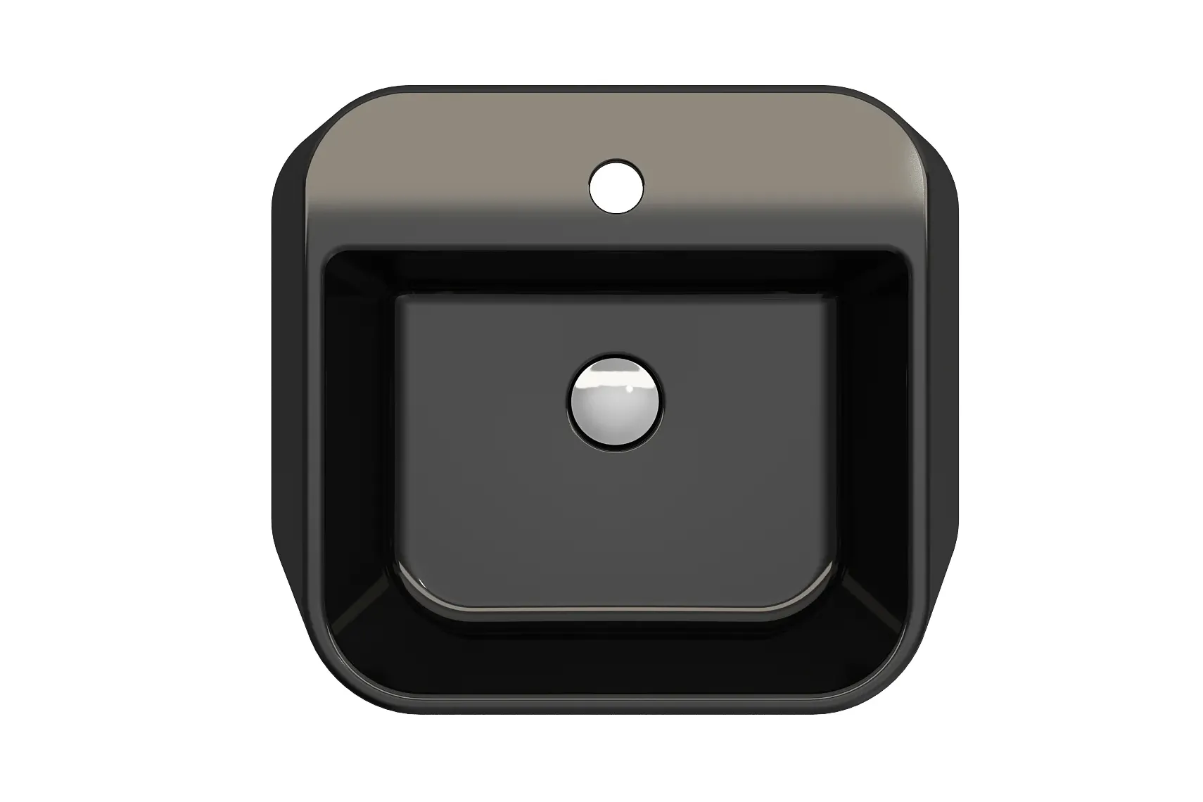 BOCCHI Firenze 20" Rectangle Vessel Fireclay Bathroom Sink, Black, Single Faucet Hole, 1074-005-0126