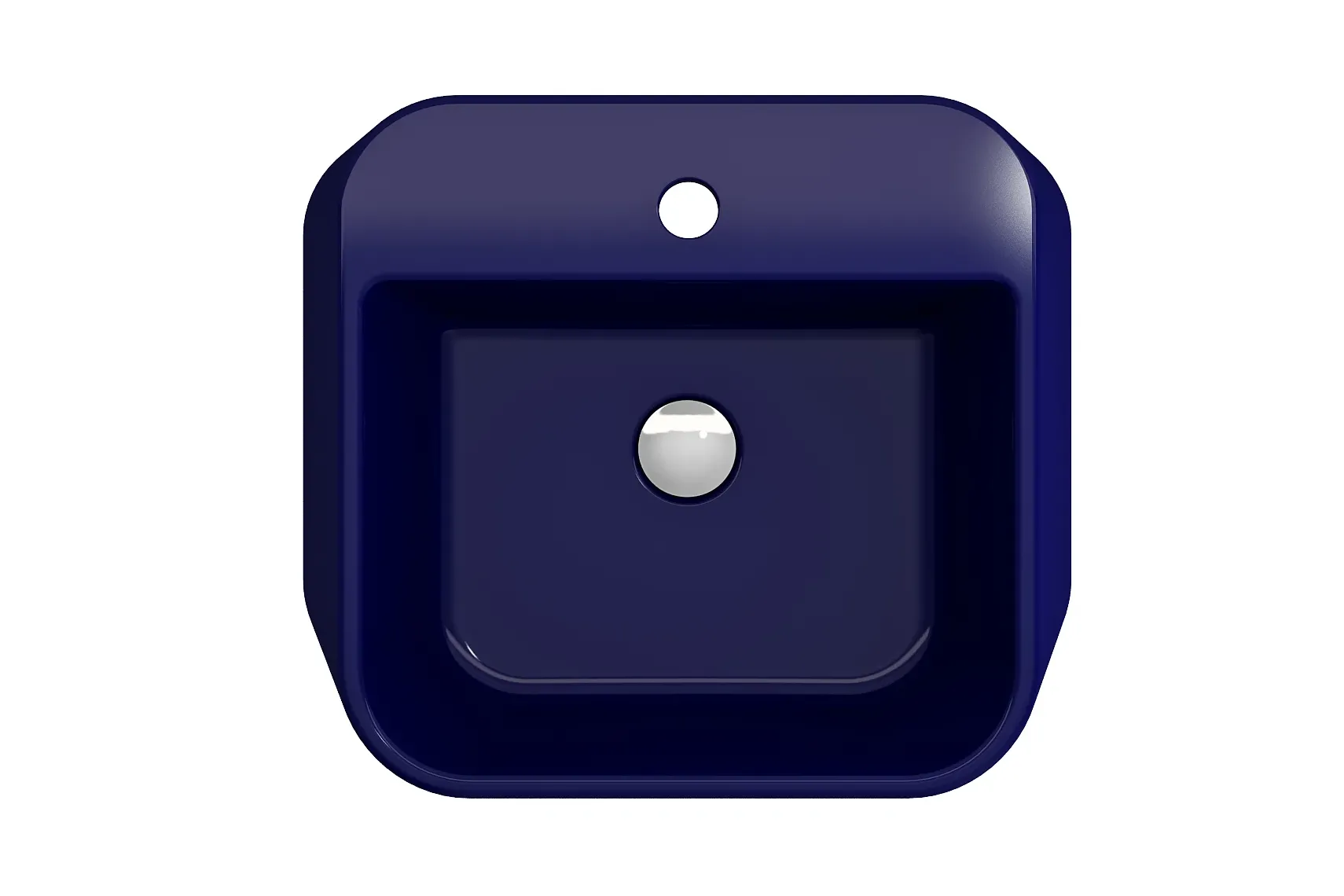 BOCCHI Firenze 20" Rectangle Vessel Fireclay Bathroom Sink, Sapphire Blue, Single Faucet Hole, 1074-010-0126