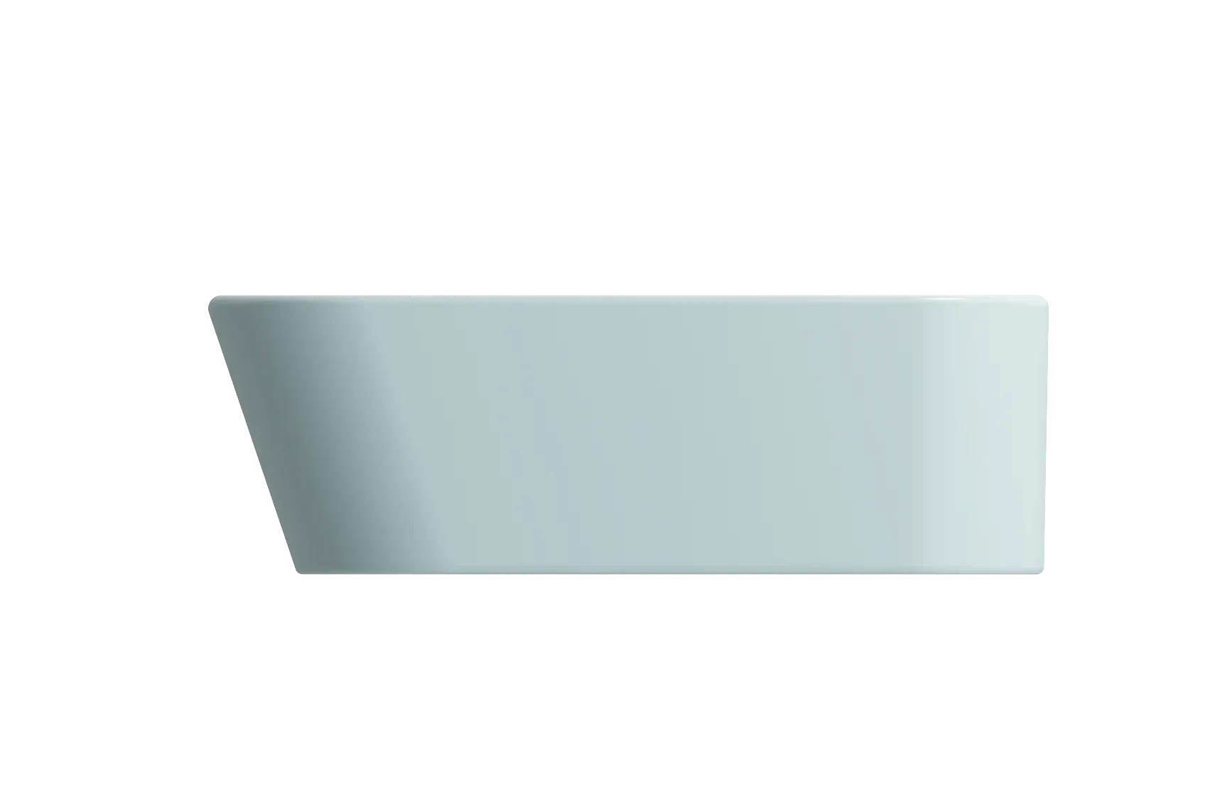 BOCCHI Firenze 20" Rectangle Vessel Fireclay Bathroom Sink, Matte Ice Blue, Single Faucet Hole, 1074-029-0126