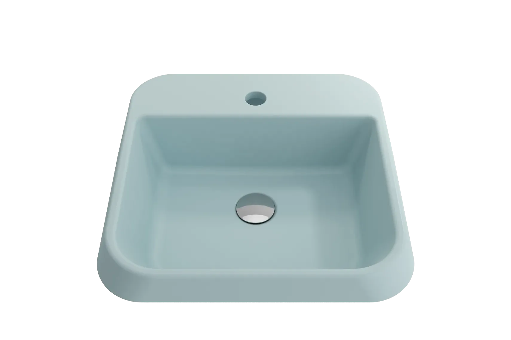 BOCCHI Firenze 20" Rectangle Vessel Fireclay Bathroom Sink, Matte Ice Blue, Single Faucet Hole, 1074-029-0126