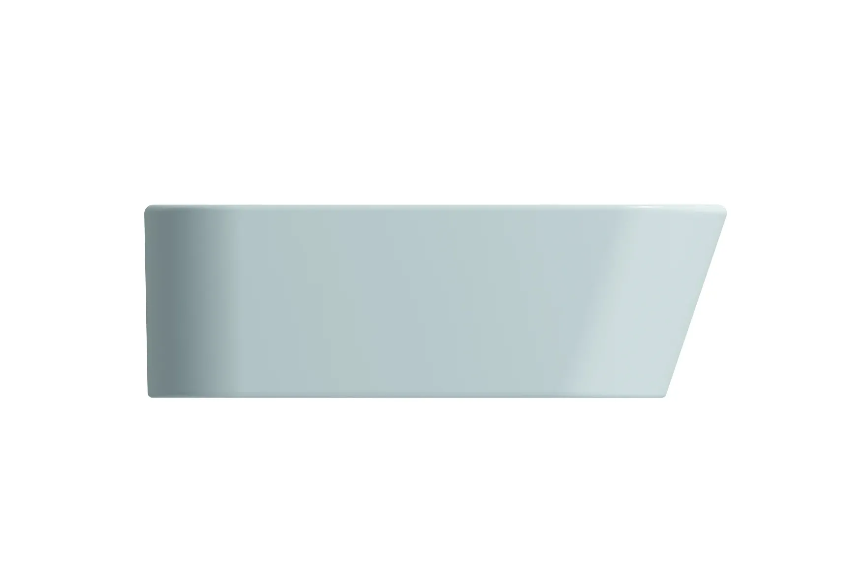 BOCCHI Firenze 20" Rectangle Vessel Fireclay Bathroom Sink, Matte Ice Blue, Single Faucet Hole, 1074-029-0126
