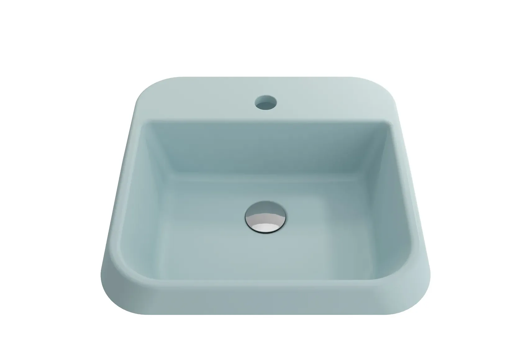 BOCCHI Firenze 20" Rectangle Vessel Fireclay Bathroom Sink, Matte Ice Blue, Single Faucet Hole, 1074-029-0126