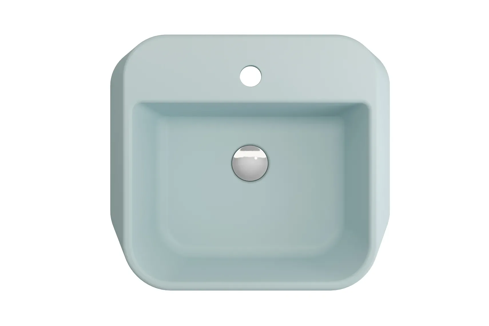BOCCHI Firenze 20" Rectangle Vessel Fireclay Bathroom Sink, Matte Ice Blue, Single Faucet Hole, 1074-029-0126
