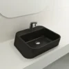 BOCCHI Firenze 20" Rectangle Vessel Fireclay Bathroom Sink, Matte Black, Single Faucet Hole, 1074-004-0126