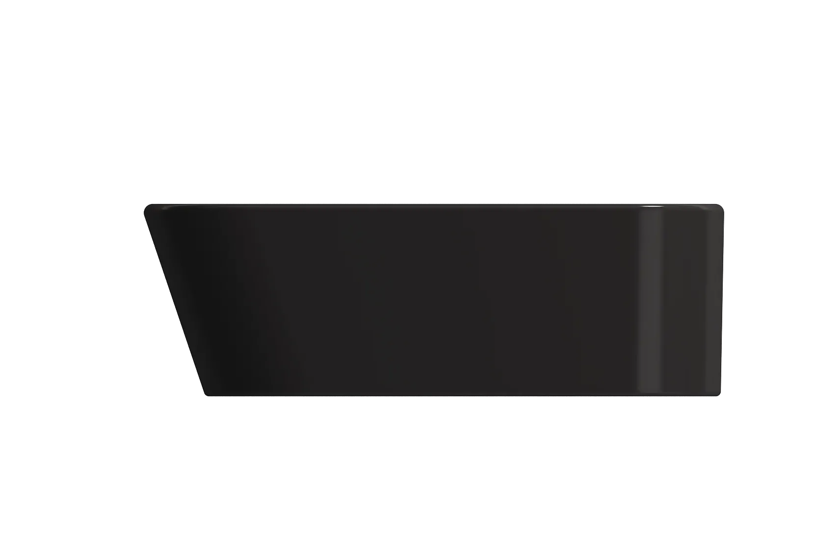 BOCCHI Firenze 20" Rectangle Vessel Fireclay Bathroom Sink, Matte Black, Single Faucet Hole, 1074-004-0126