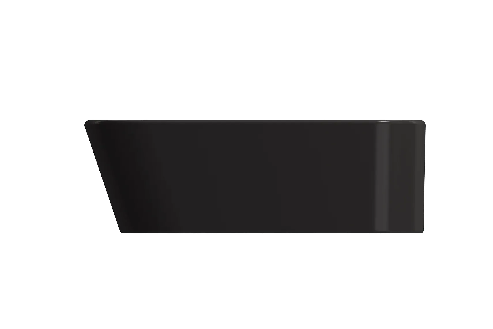 BOCCHI Firenze 20" Rectangle Vessel Fireclay Bathroom Sink, Matte Black, Single Faucet Hole, 1074-004-0126