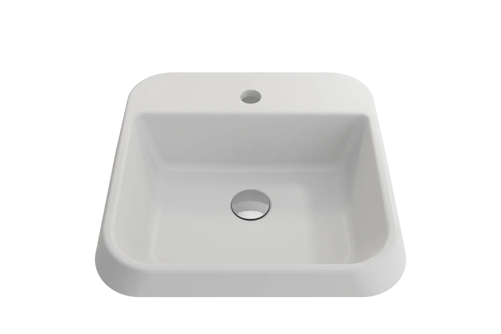 BOCCHI Firenze 20" Rectangle Vessel Fireclay Bathroom Sink, Matte White, Single Faucet Hole, 1074-002-0126
