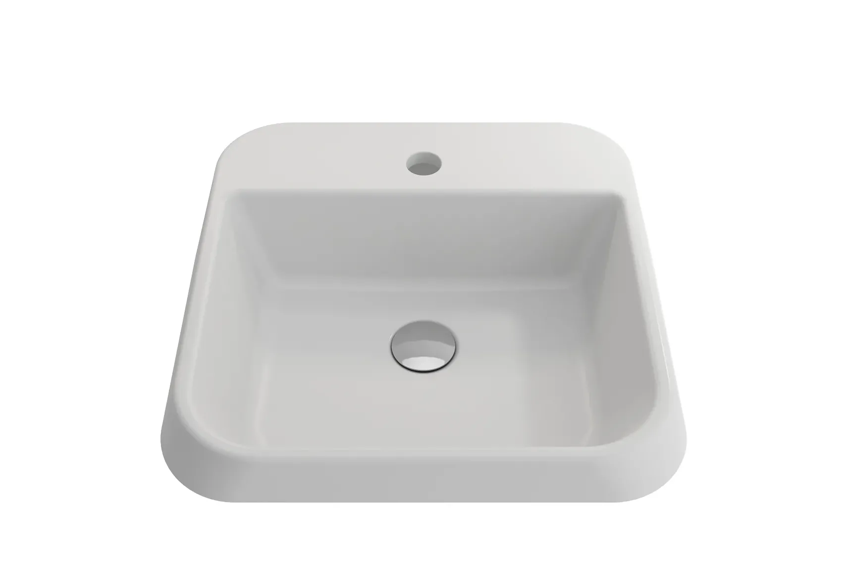 BOCCHI Firenze 20" Rectangle Vessel Fireclay Bathroom Sink, Matte White, Single Faucet Hole, 1074-002-0126