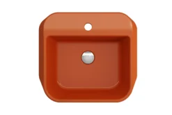 BOCCHI Firenze 20" Rectangle Vessel Fireclay Bathroom Sink, Orange, Single Faucet Hole, 1074-012-0126