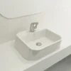 BOCCHI Firenze 20" Rectangle Vessel Fireclay Bathroom Sink, White, Single Faucet Hole, 1074-001-0126
