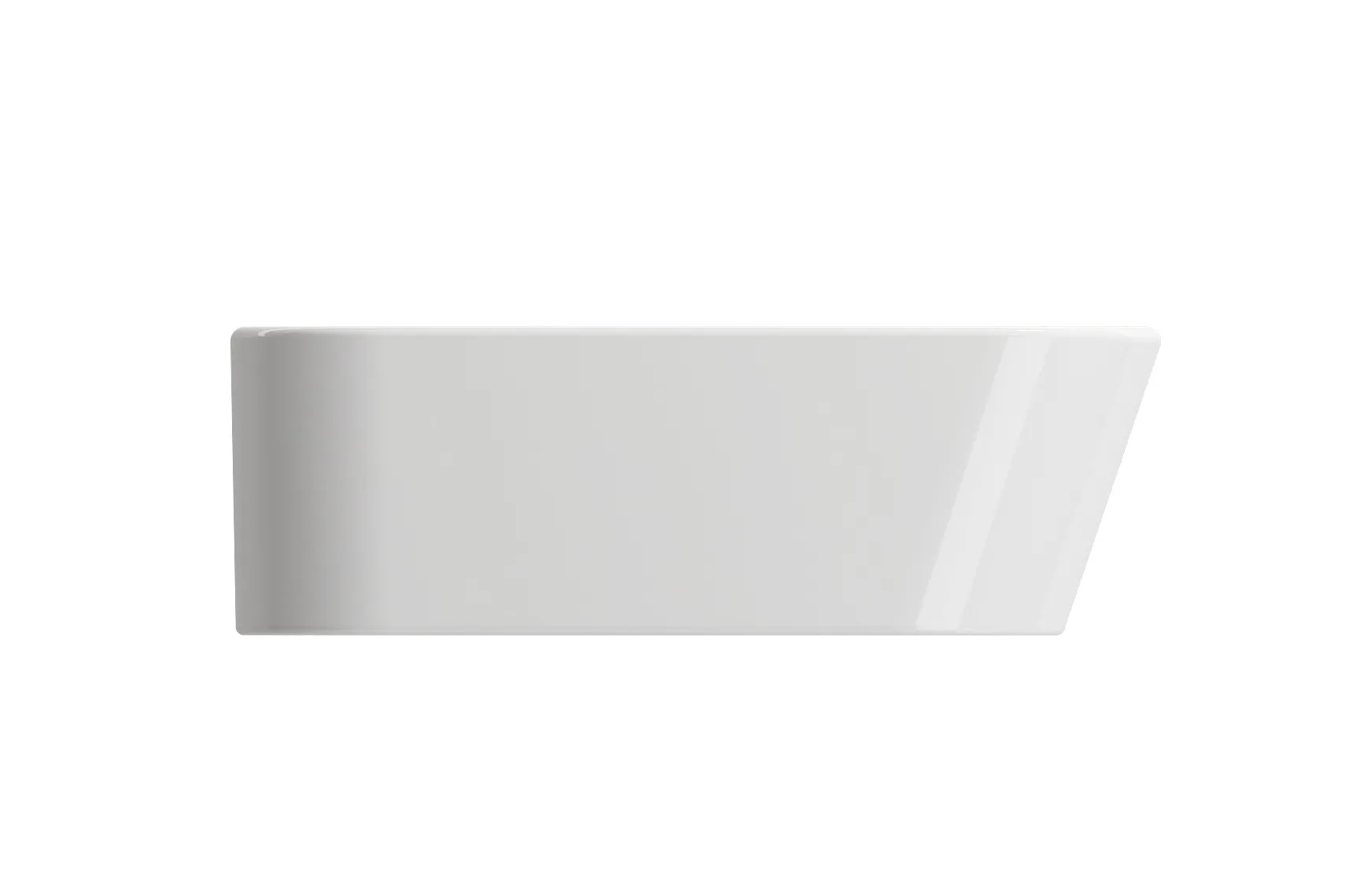 BOCCHI Firenze 20" Rectangle Vessel Fireclay Bathroom Sink, White, Single Faucet Hole, 1074-001-0126