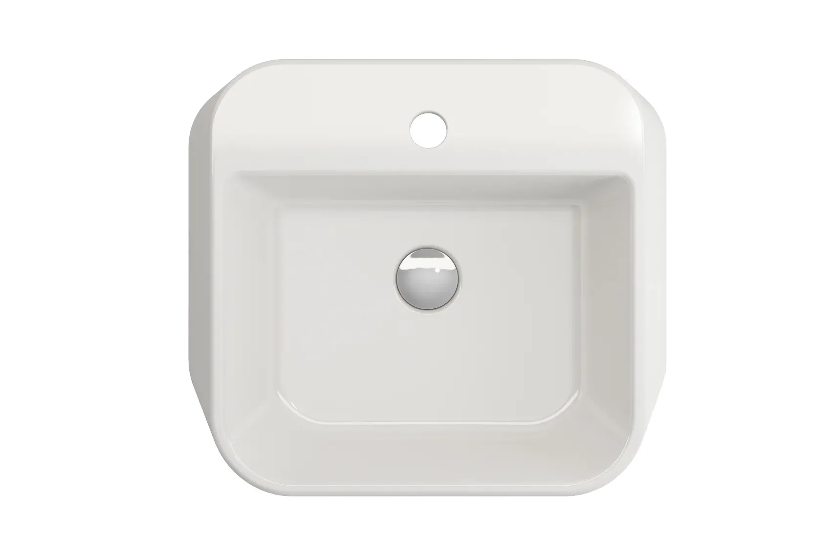 BOCCHI Firenze 20" Rectangle Vessel Fireclay Bathroom Sink, White, Single Faucet Hole, 1074-001-0126