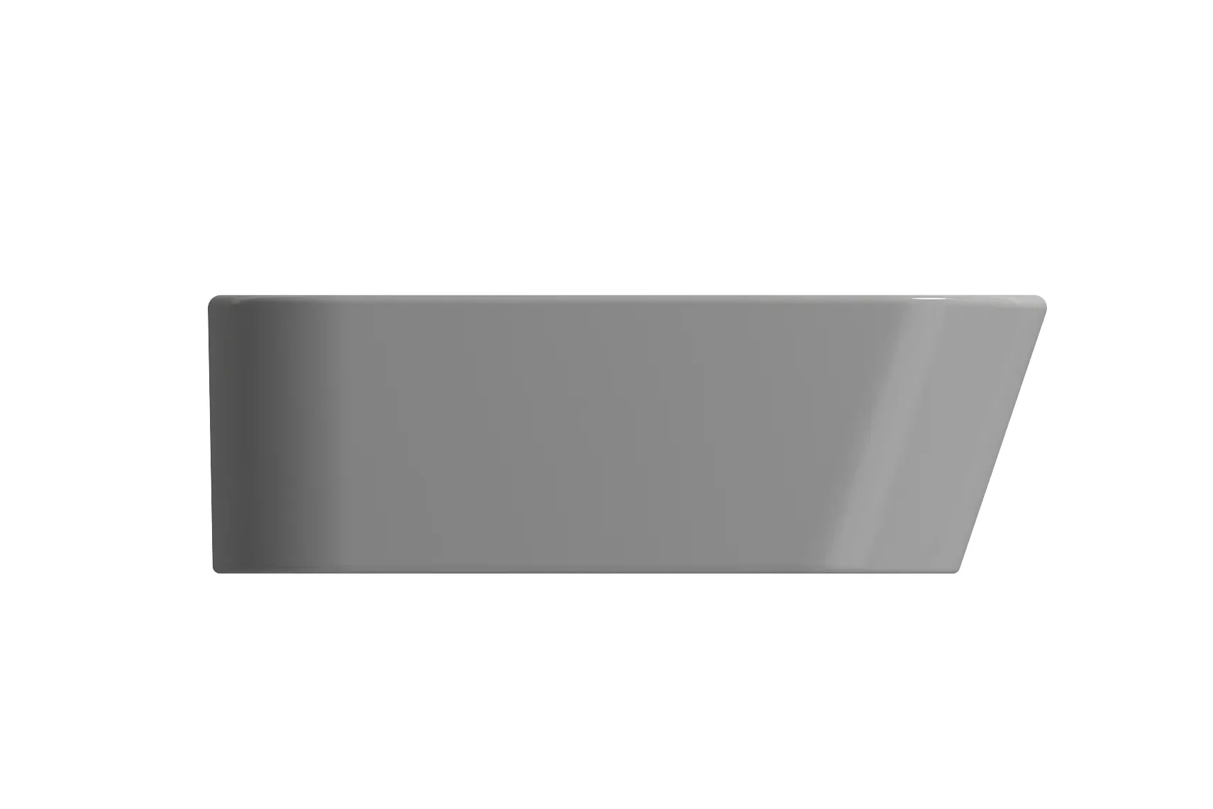 BOCCHI Firenze 20" Rectangle Vessel Fireclay Bathroom Sink, Matte Gray, Single Faucet Hole, 1074-006-0126