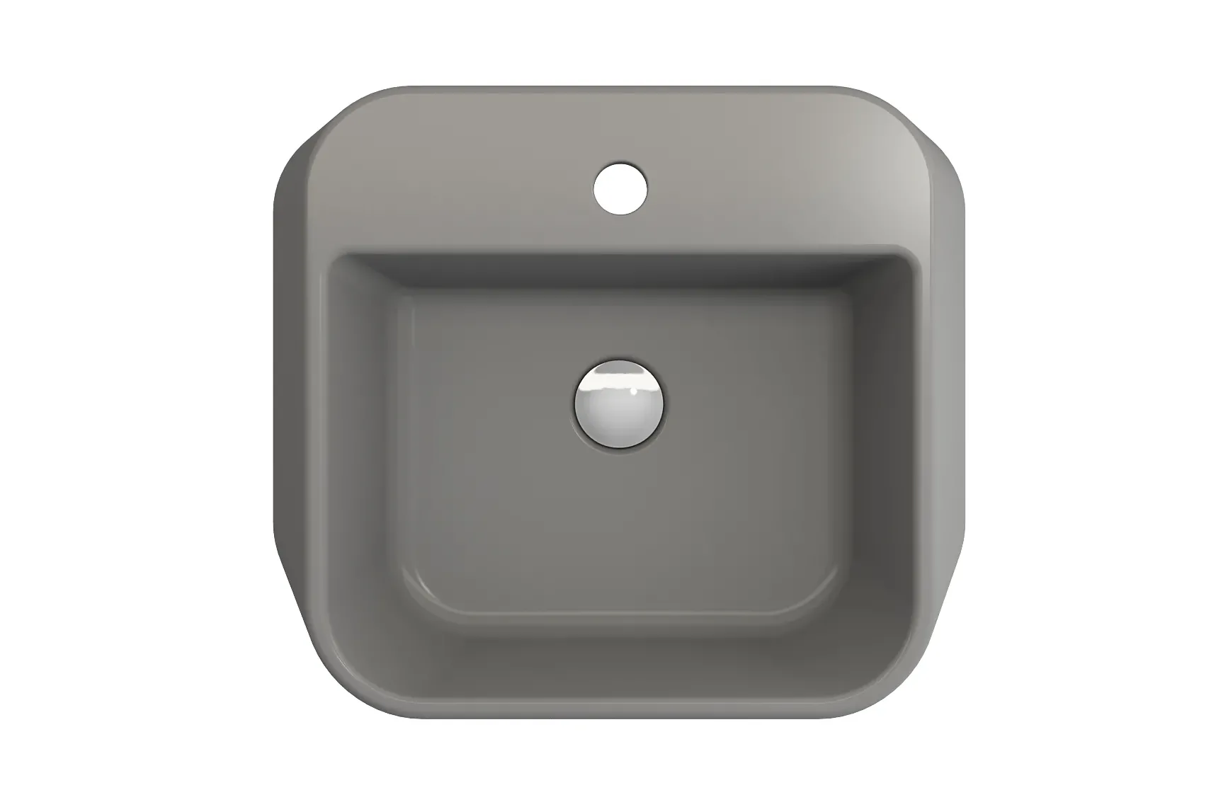BOCCHI Firenze 20" Rectangle Vessel Fireclay Bathroom Sink, Matte Gray, Single Faucet Hole, 1074-006-0126