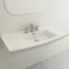 BOCCHI Lavita 40" Rectangle Wallmount Fireclay Bathroom Sink, White, 3 Faucet Hole, 1168-001-0127
