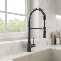 BOCCHI Livenza 1.75 GPM Brass Kitchen Faucet, Goose Neck, Matte Black, 2020 0001 MB