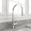 BOCCHI Lugano 1.75 GPM Brass Kitchen Faucet, Modern, Stainless Steel, 2025 0001 SS