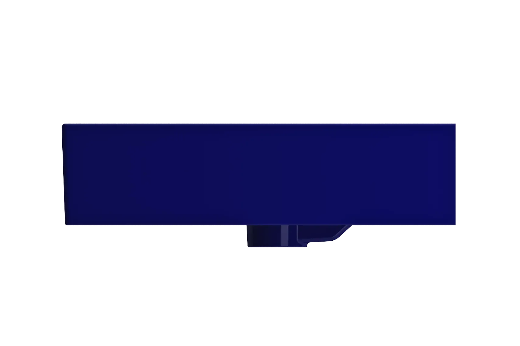 BOCCHI Milano 48" Rectangle Wallmount Fireclay Bathroom Sink, Double Basin, Sapphire Blue, Single Faucet Hole, 1393-010-0132