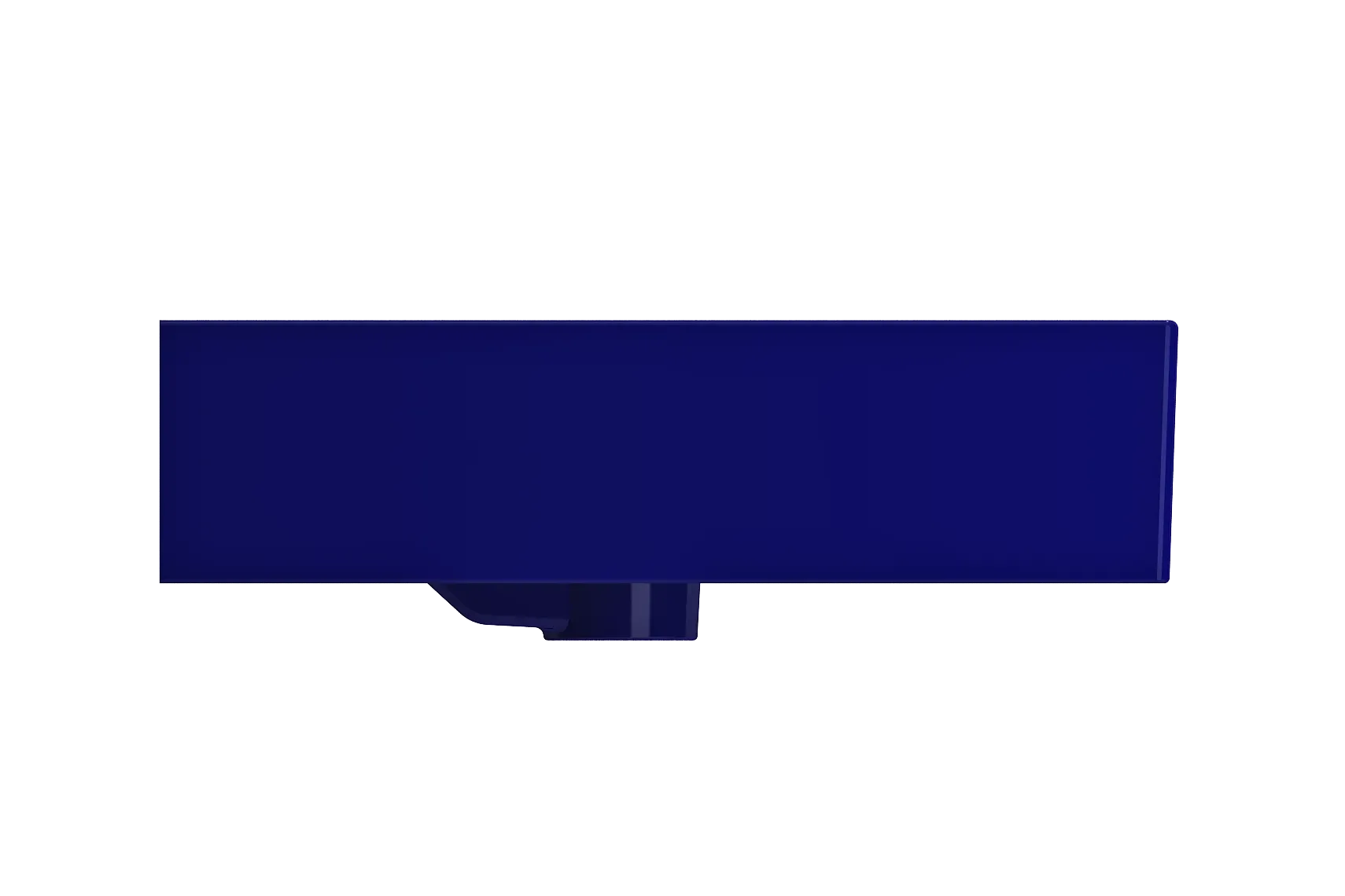 BOCCHI Milano 48" Rectangle Wallmount Fireclay Bathroom Sink, Double Basin, Sapphire Blue, Single Faucet Hole, 1393-010-0132