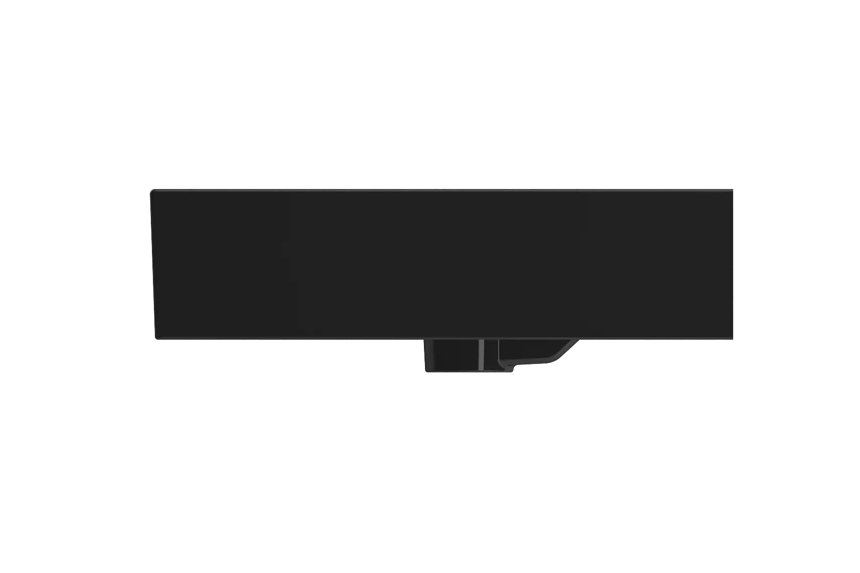 BOCCHI Milano 40" Rectangle Wallmount Fireclay Bathroom Sink, Black, Single Faucet Hole, 1378-005-0126