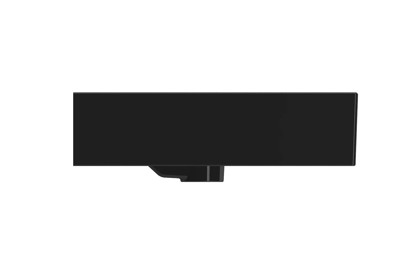BOCCHI Milano 40" Rectangle Wallmount Fireclay Bathroom Sink, Black, Single Faucet Hole, 1378-005-0126