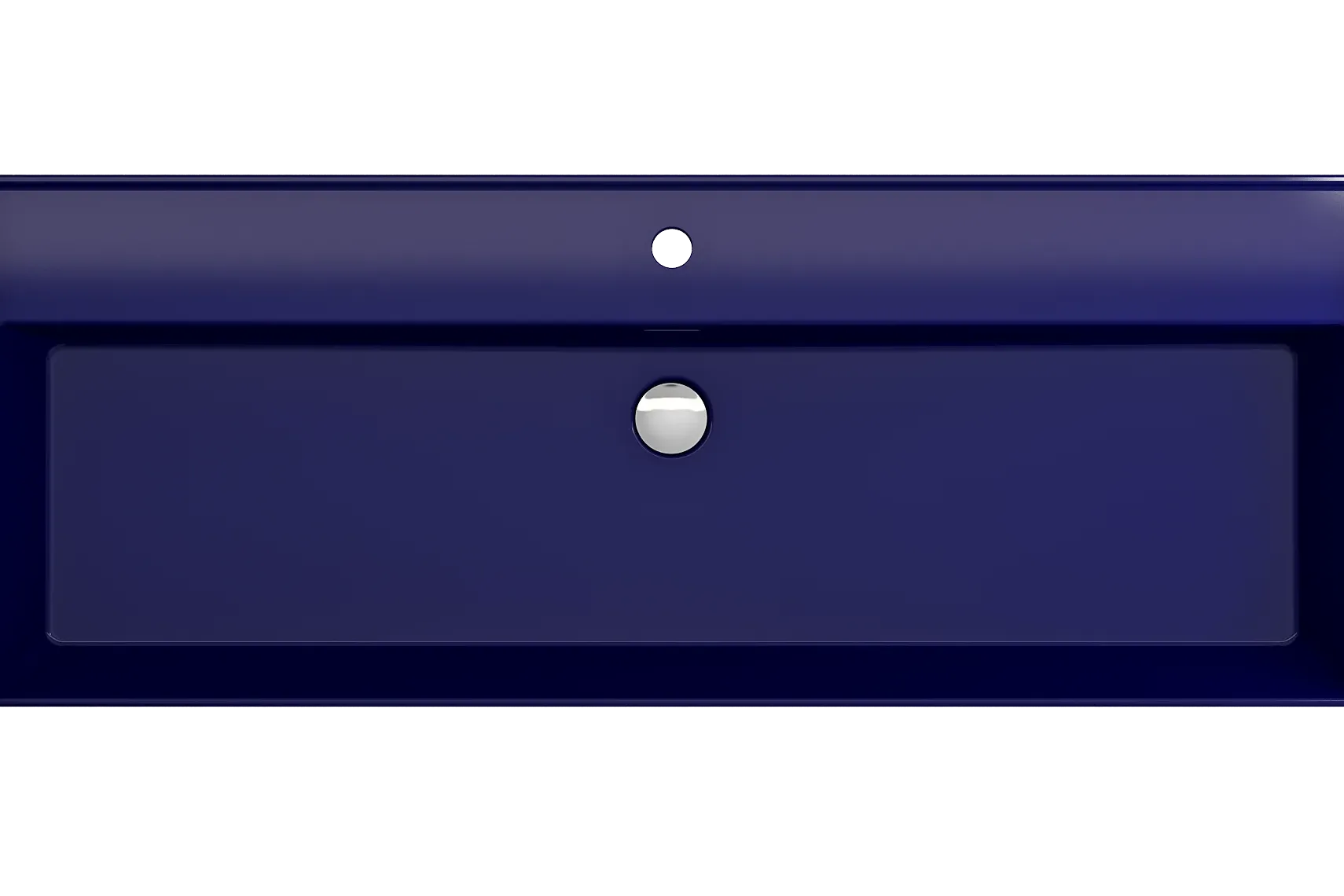 BOCCHI Milano 48" Rectangle Wallmount Fireclay Bathroom Sink, Sapphire Blue, Single Faucet Hole, 1394-010-0126
