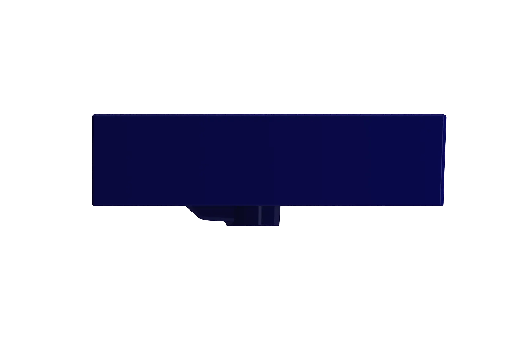 BOCCHI Milano 48" Rectangle Wallmount Fireclay Bathroom Sink, Sapphire Blue, Single Faucet Hole, 1394-010-0126