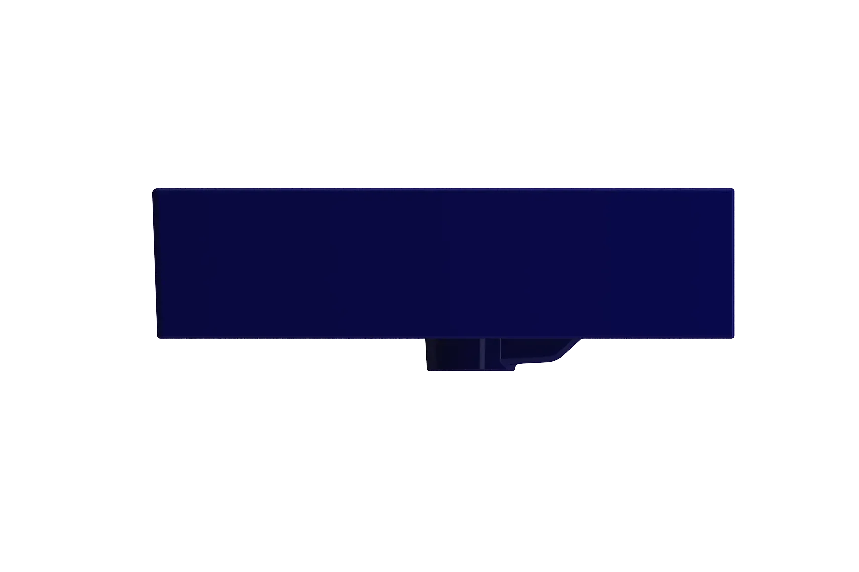 BOCCHI Milano 48" Rectangle Wallmount Fireclay Bathroom Sink, Sapphire Blue, Single Faucet Hole, 1394-010-0126