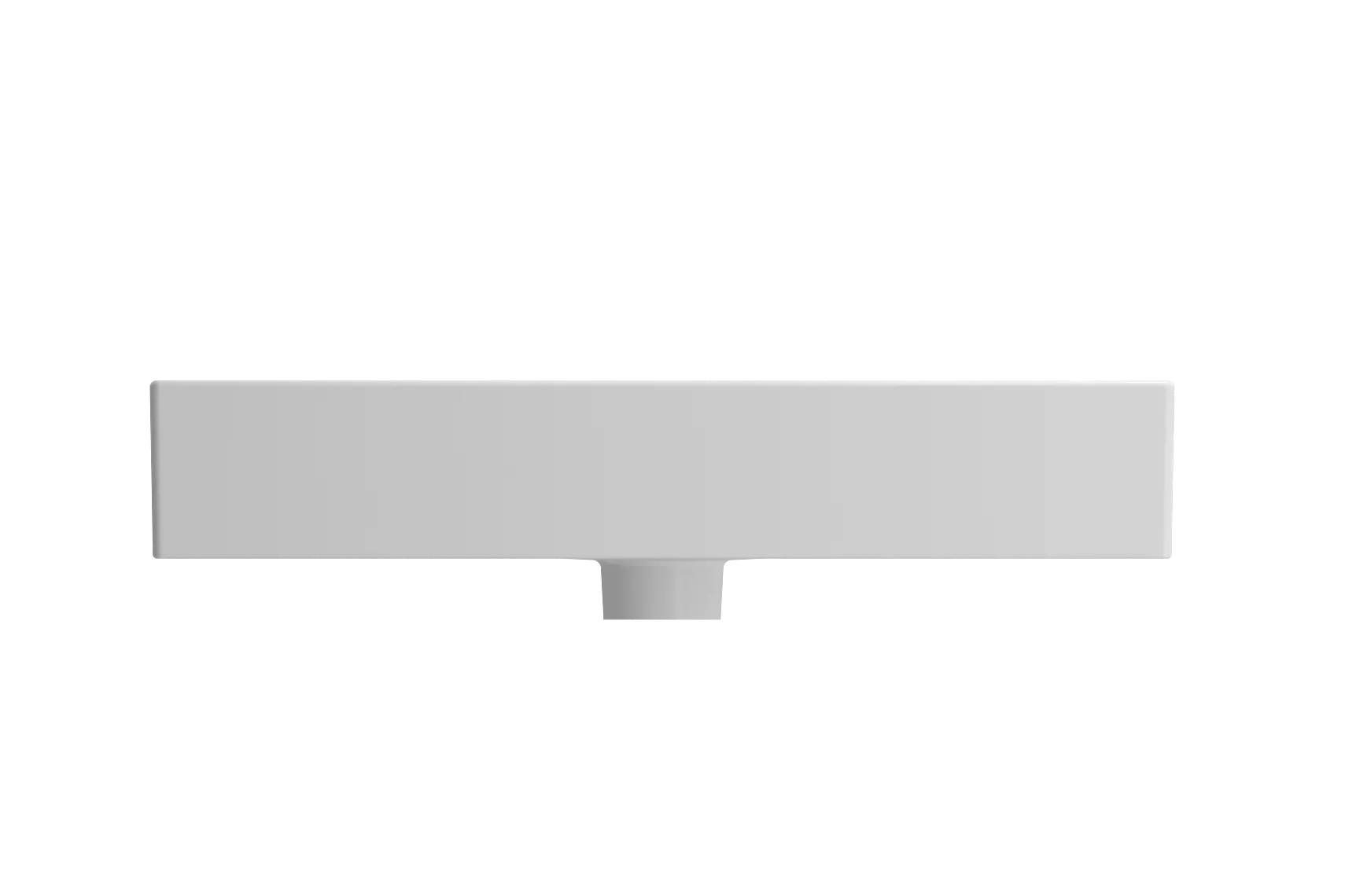 BOCCHI Milano 24" Rectangle Wallmount Fireclay Bathroom Sink, Matte White, Single Faucet Hole, 1376-002-0126
