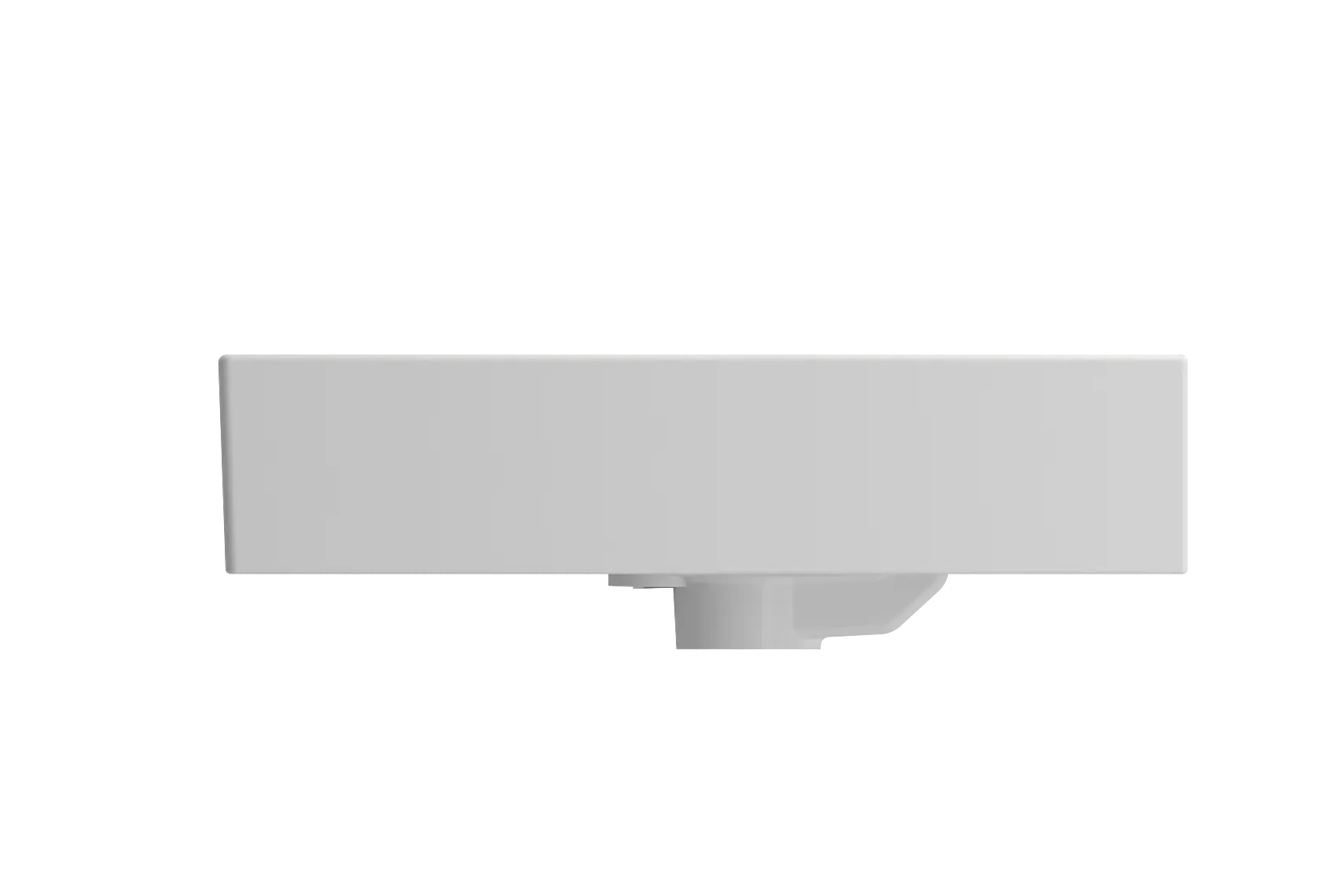 BOCCHI Milano 24" Rectangle Wallmount Fireclay Bathroom Sink, Matte White, Single Faucet Hole, 1376-002-0126
