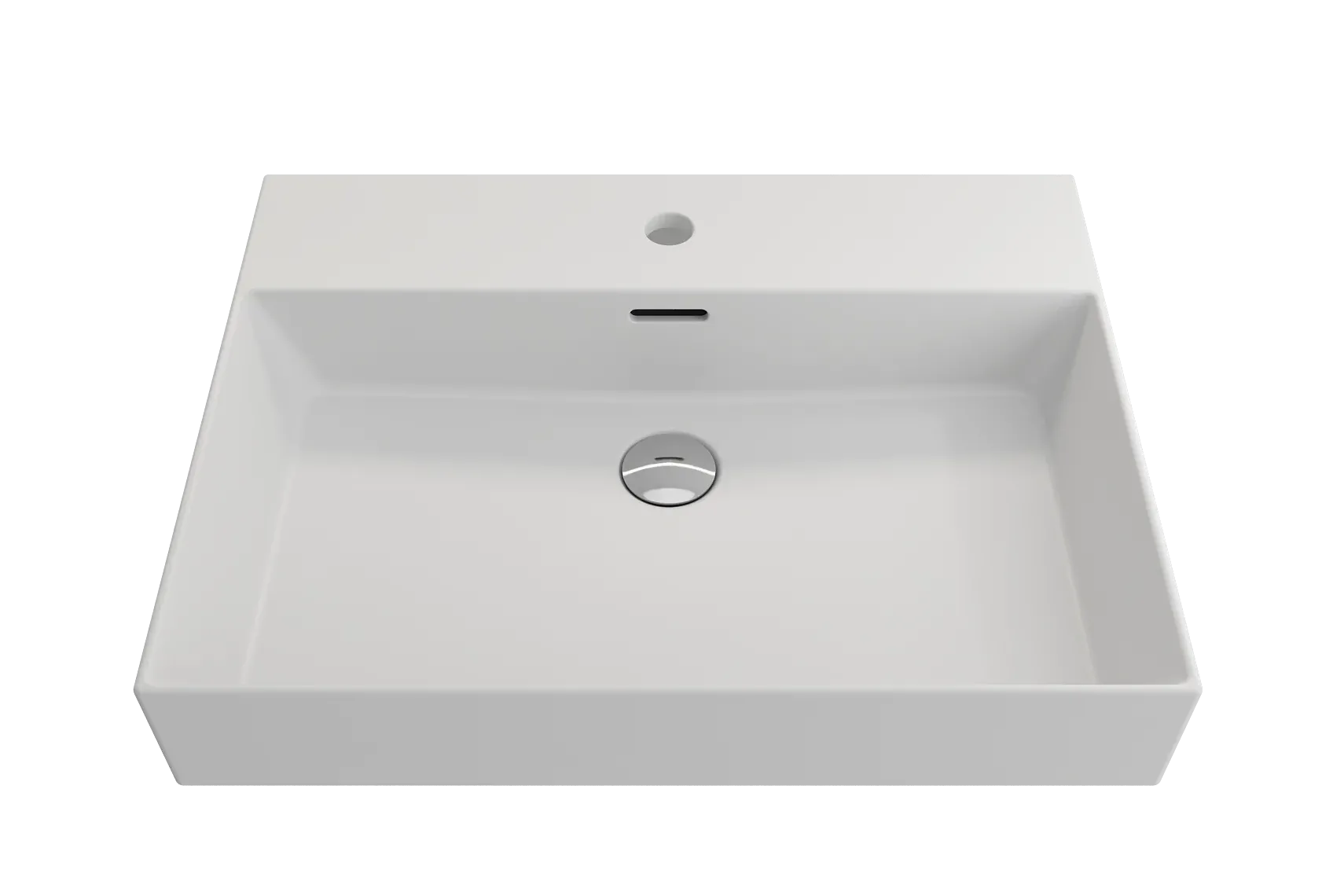 BOCCHI Milano 24" Rectangle Wallmount Fireclay Bathroom Sink, Matte White, Single Faucet Hole, 1376-002-0126