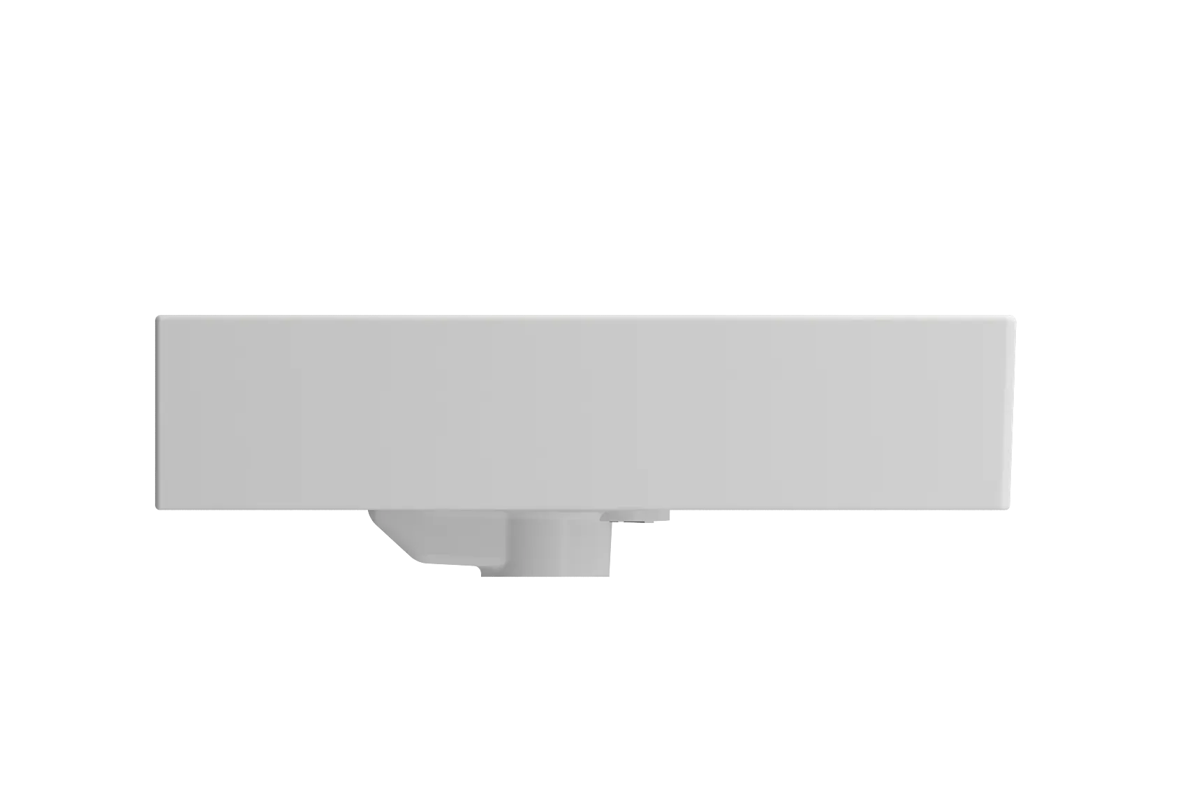 BOCCHI Milano 24" Rectangle Wallmount Fireclay Bathroom Sink, Matte White, Single Faucet Hole, 1376-002-0126