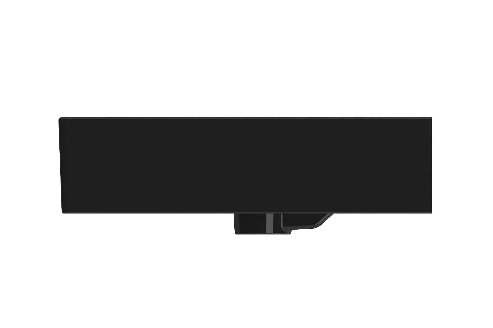 BOCCHI Milano 48" Rectangle Wallmount Fireclay Bathroom Sink, Double Basin, Black, Single Faucet Hole, 1393-005-0132