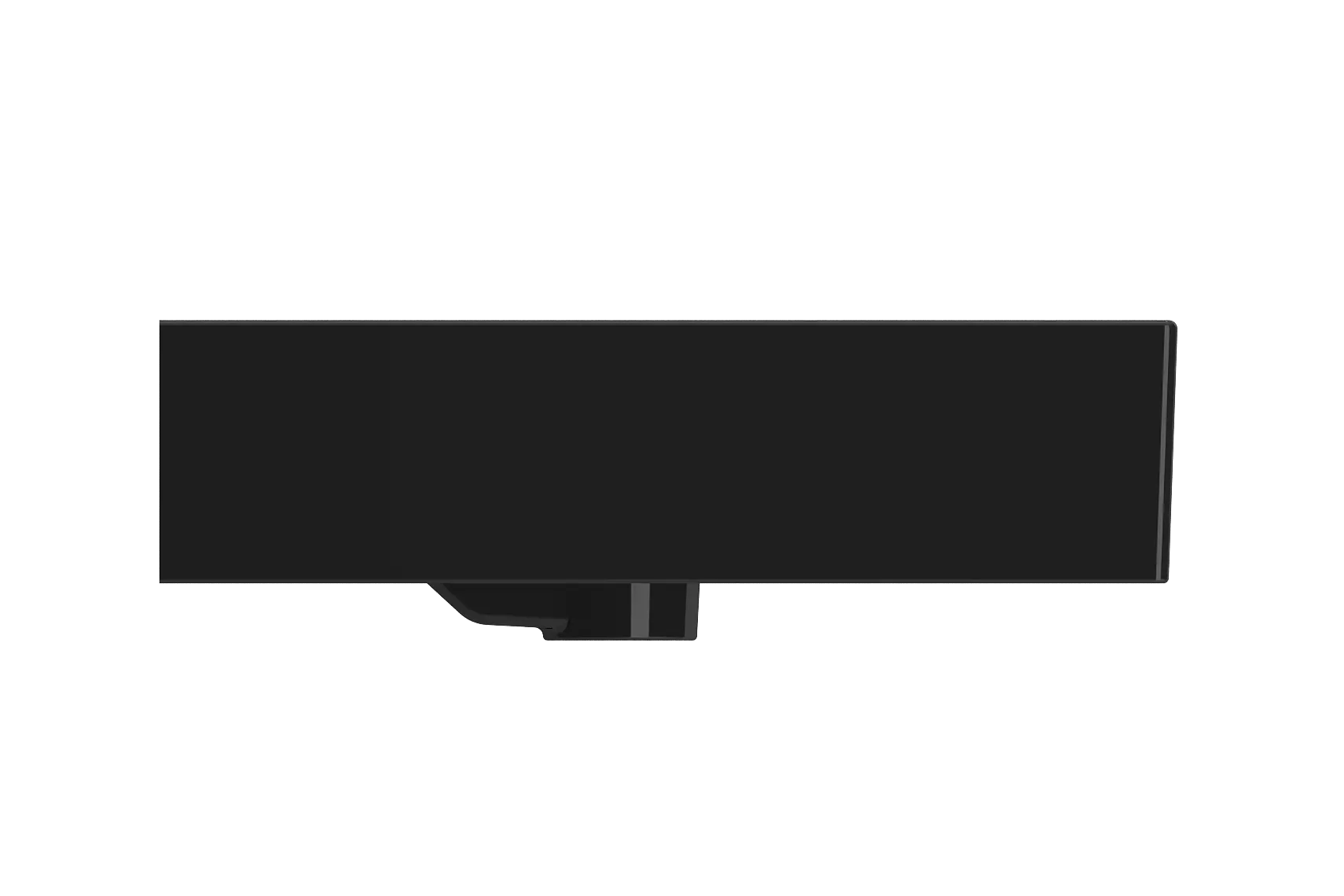 BOCCHI Milano 48" Rectangle Wallmount Fireclay Bathroom Sink, Double Basin, Black, Single Faucet Hole, 1393-005-0132