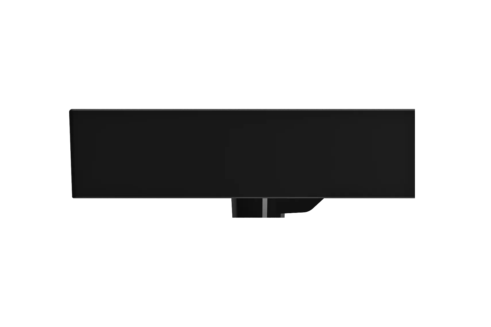 BOCCHI Milano 32" Rectangle Wallmount Fireclay Bathroom Sink, Black, 3 Faucet Hole, 1377-005-0127