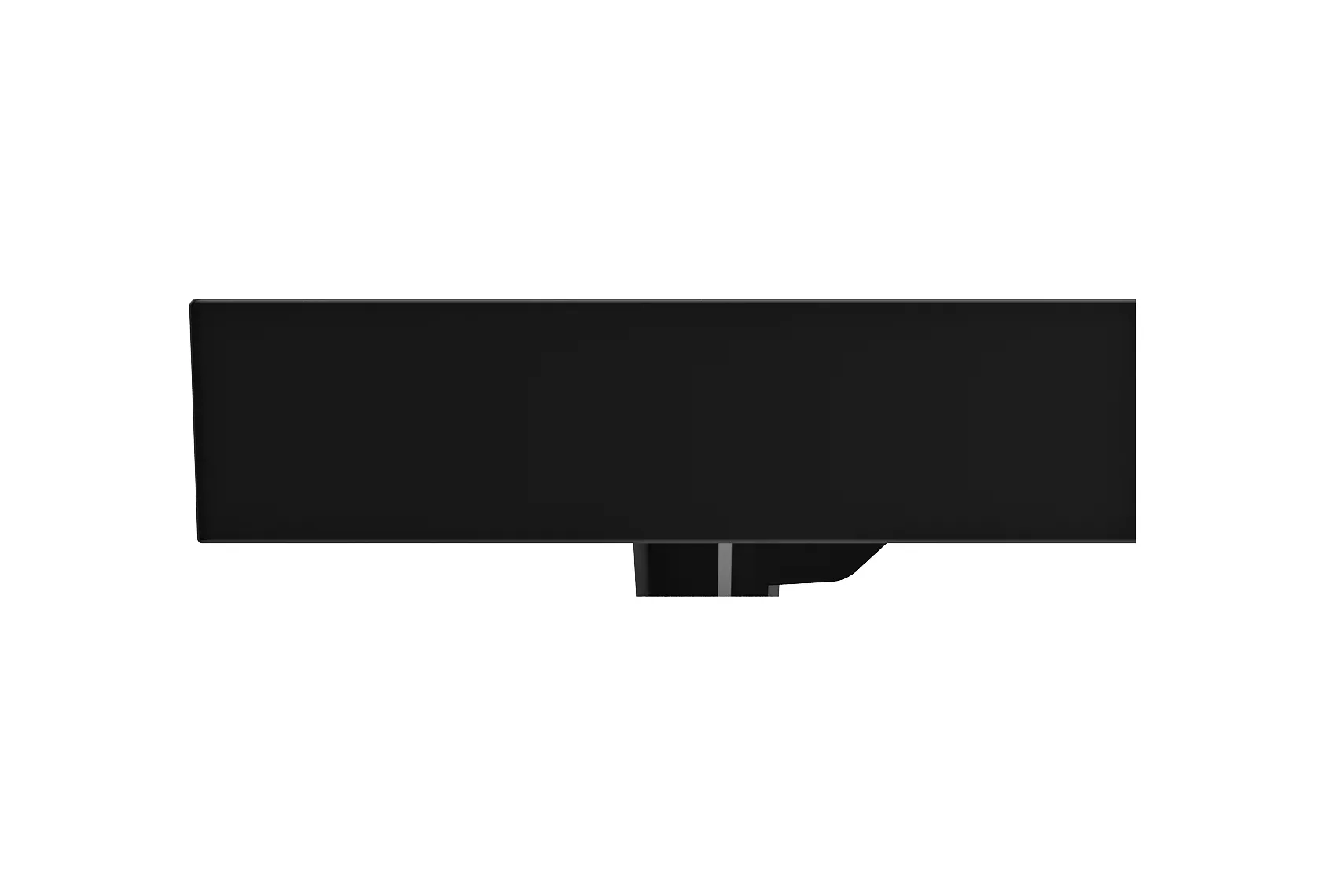BOCCHI Milano 32" Rectangle Wallmount Fireclay Bathroom Sink, Black, 3 Faucet Hole, 1377-005-0127