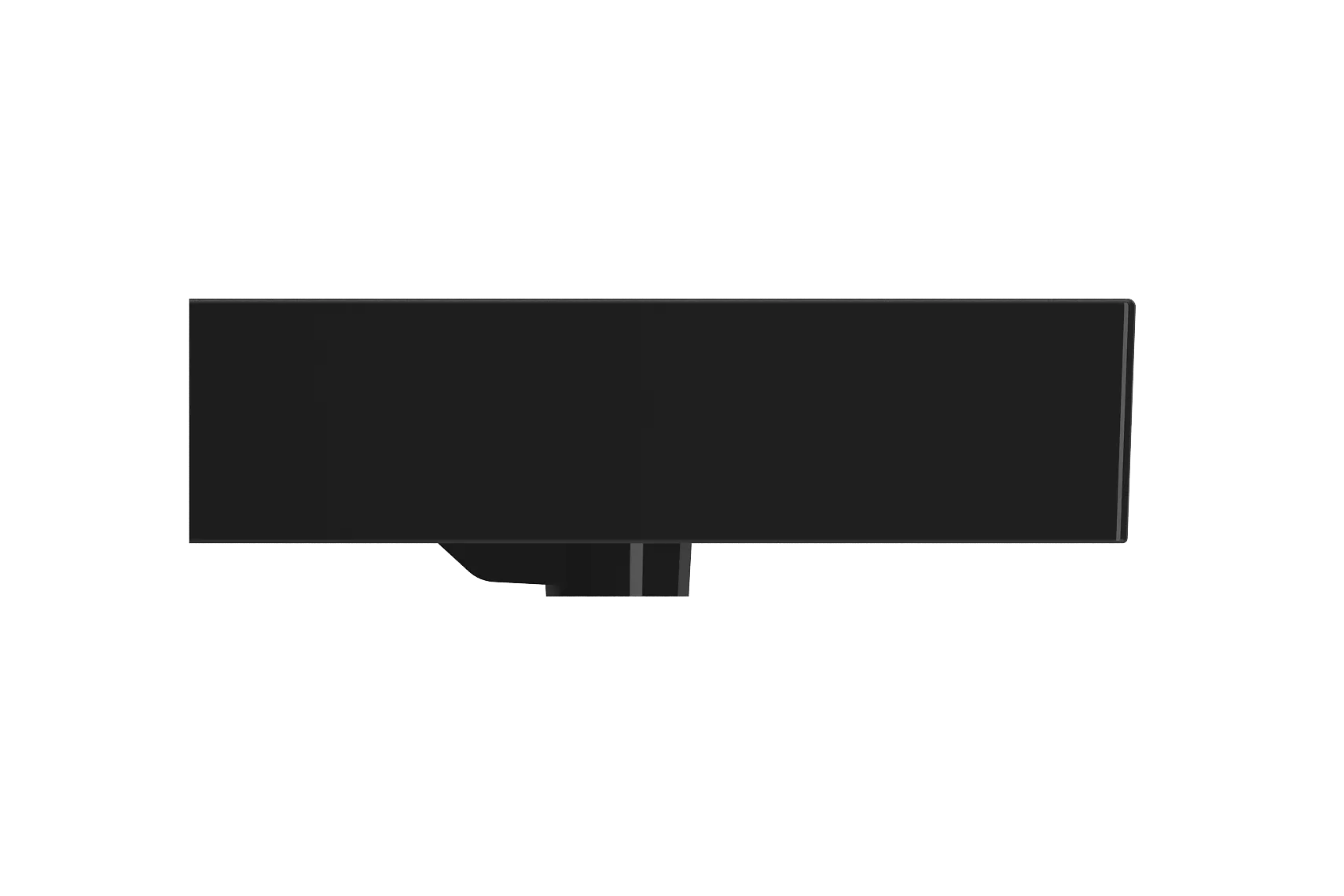 BOCCHI Milano 32" Rectangle Wallmount Fireclay Bathroom Sink, Black, Single Faucet Hole, 1377-005-0126
