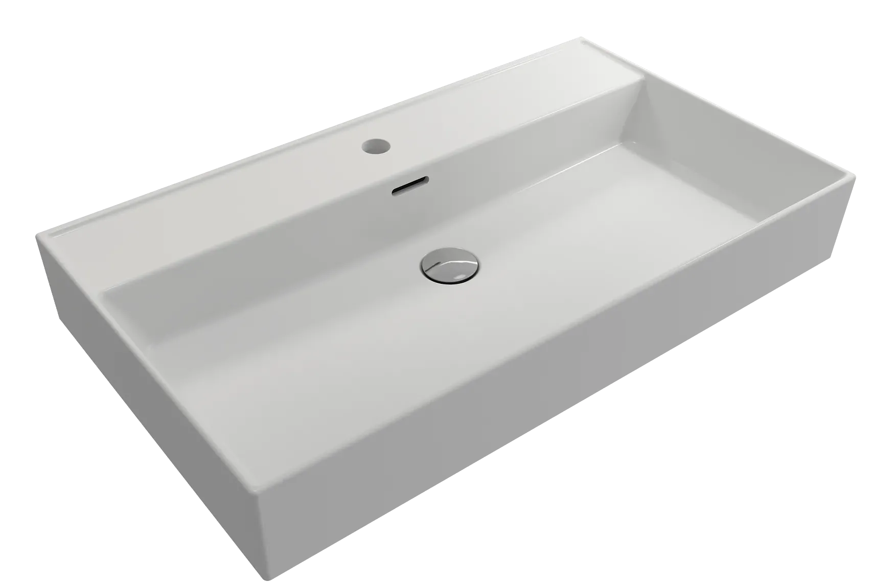 BOCCHI Milano 32" Rectangle Wallmount Fireclay Bathroom Sink, Matte White, Single Faucet Hole, 1377-002-0126
