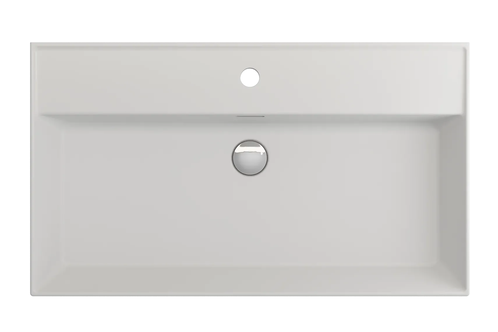 BOCCHI Milano 32" Rectangle Wallmount Fireclay Bathroom Sink, Matte White, Single Faucet Hole, 1377-002-0126