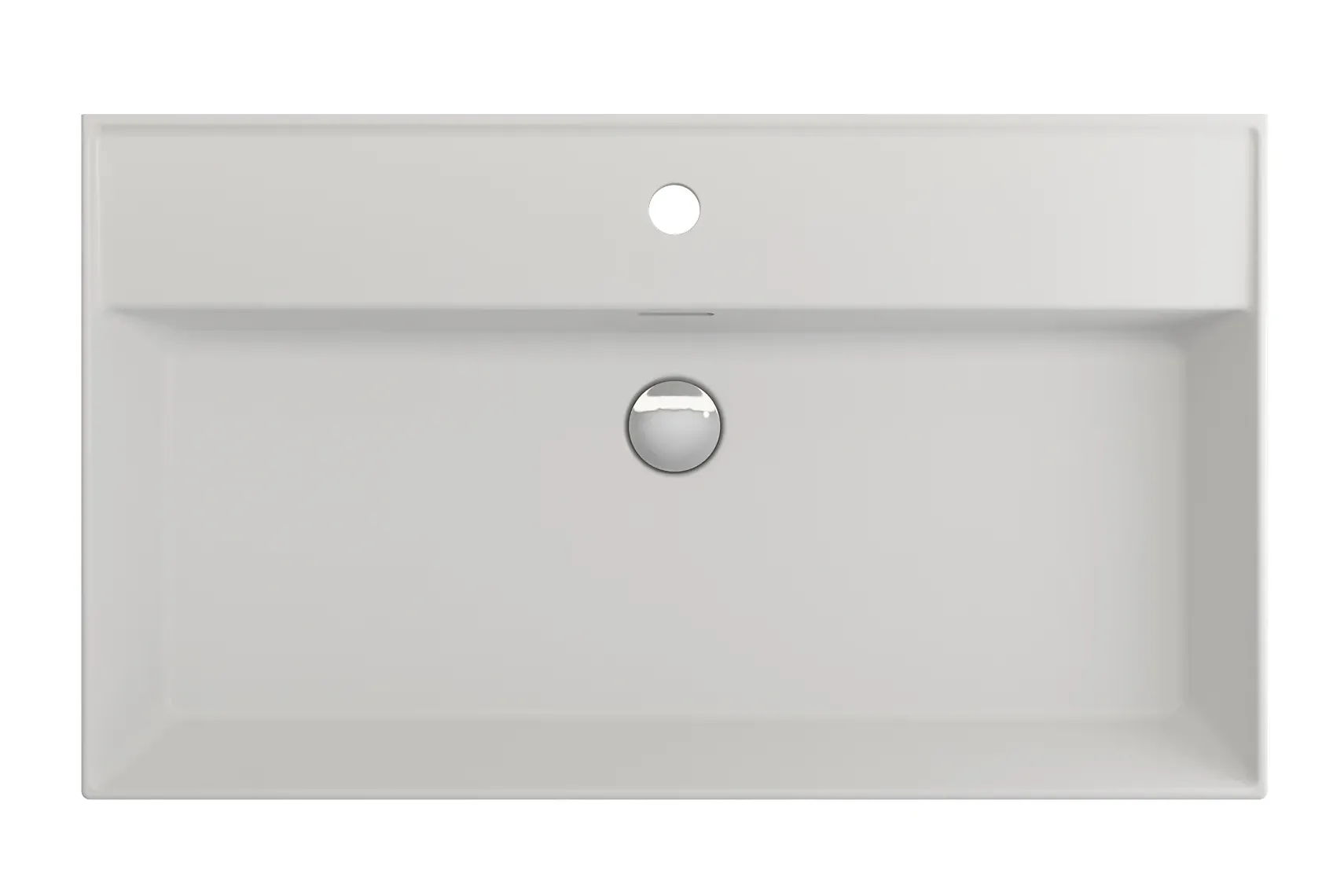BOCCHI Milano 32" Rectangle Wallmount Fireclay Bathroom Sink, Matte White, Single Faucet Hole, 1377-002-0126