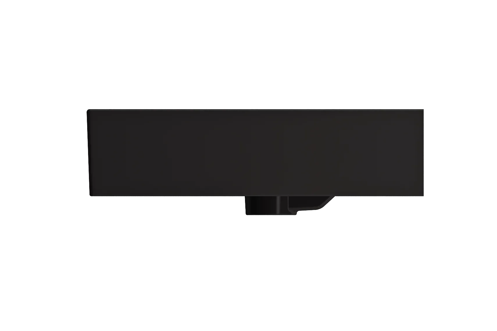 BOCCHI Milano 40" Rectangle Wallmount Fireclay Bathroom Sink, Matte Black, 3 Faucet Hole, 1378-004-0127